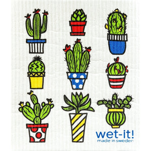Wet-It! Swedish Dishcloth: Cactus Pots