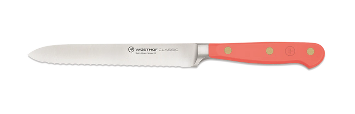 Wusthof Classic Coral Peach  5" Serrated Utility Knife