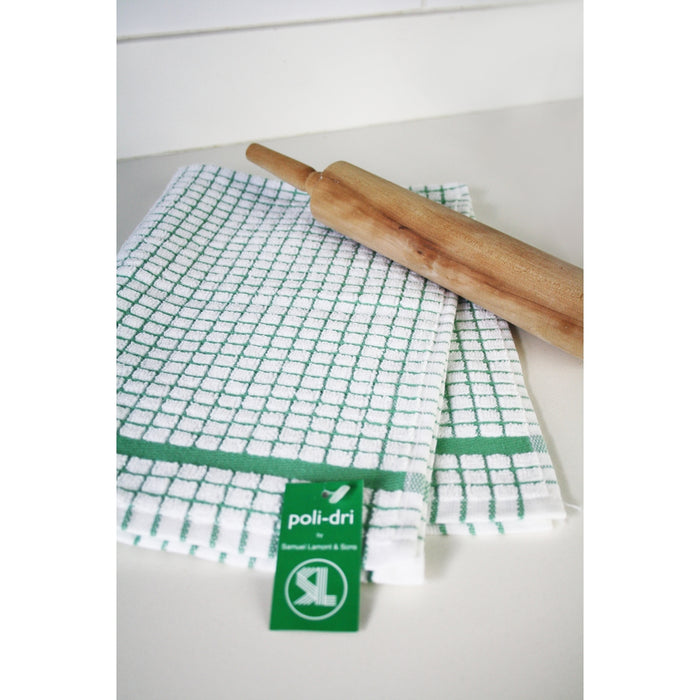 Samuel Lamont Poli-Dri Cotton Tea Towel: Green