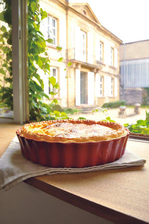 Emile Henry Tart Dish:  9" Round, Deep, Burgundy