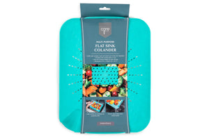 Core Home Flat Sink Colander: Turquoise