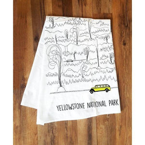 Corvidae Tea Towels: Yellowstone Jammer & Geyser - Zest Billings, LLC