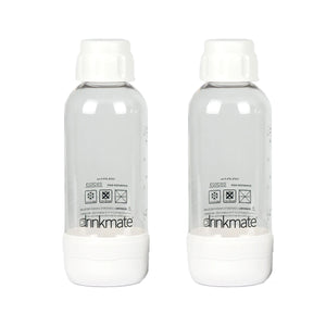 DrinkMate Carbonation Bottles (Set of 2): 0.5 Liter, White