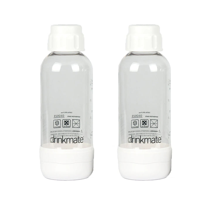 DrinkMate Carbonation Bottles (Set of 2): 0.5 Liter, White