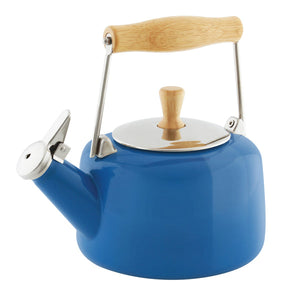 Chantal Sven Teakettle with Natural Wood Handle: Blue Cove