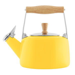 Chantal Sven Teakettle with Natural Wood Handle: Canary Yellow