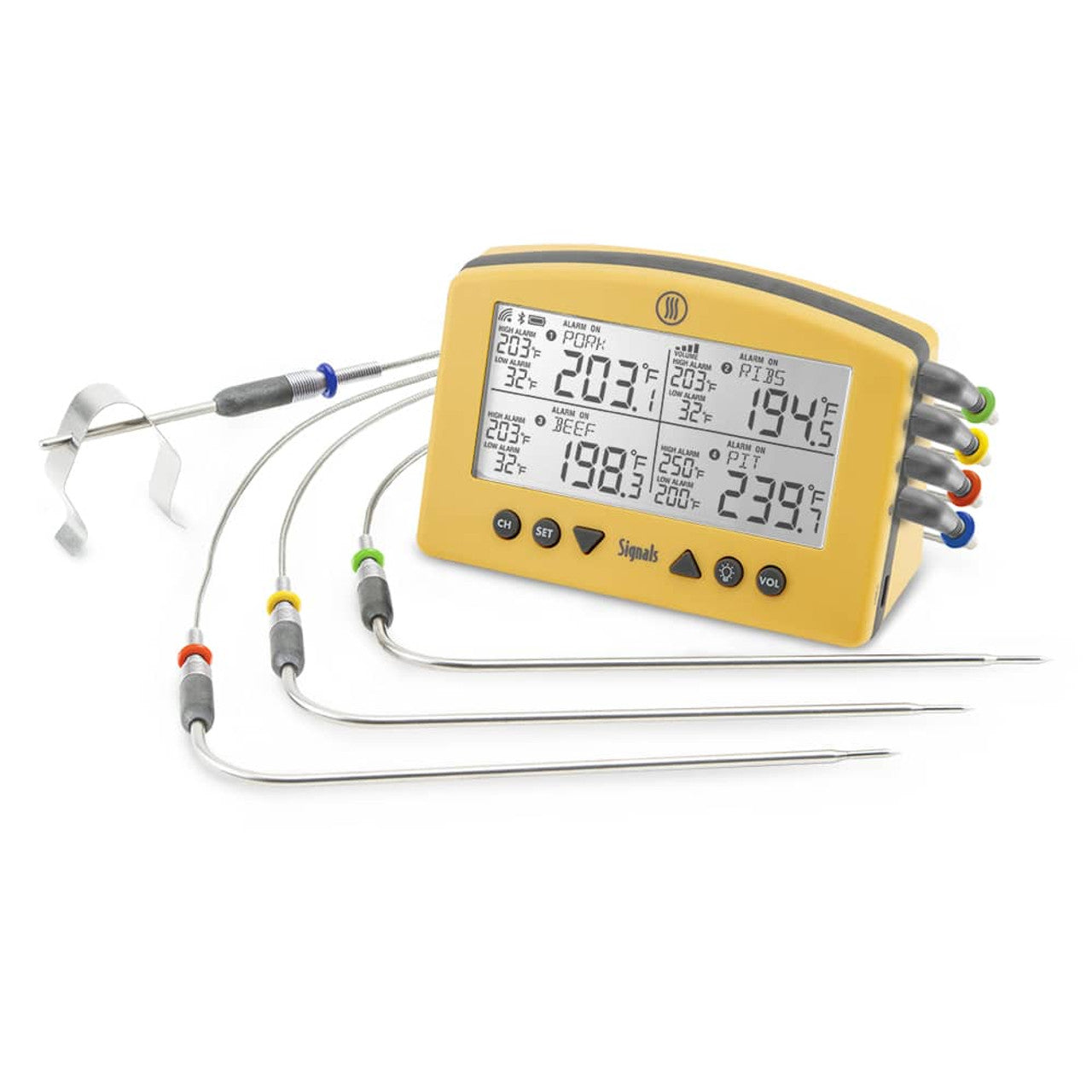ThermoWorks ChefAlarm Meat Thermometer/Timer Yellow probe/case See