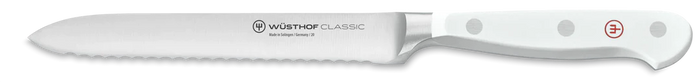 Wusthof Classic White  5" Serrated Utility Knife