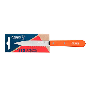 Opinel N°113 Serrated Paring Knife: Tangerine