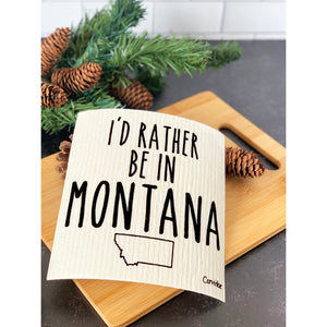 Corvidae Swedish Dishcloth: Rather Be In Montana