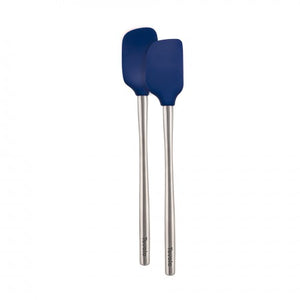 Tovolo Flex-Core Stainless Steel Handle Mini Spatula & Spoonula (Set of 2): Deep Indigo