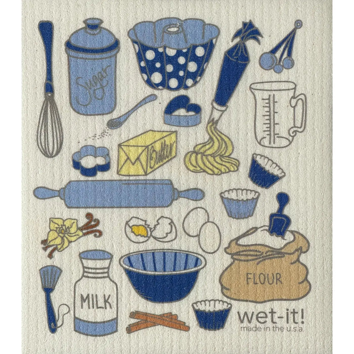 Wet-It! Swedish Dishcloth: Baking Time Blue