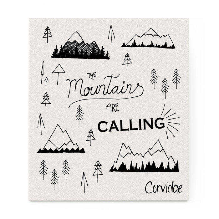 Corvidae Swedish Dishcloth: Mountains Are Calling