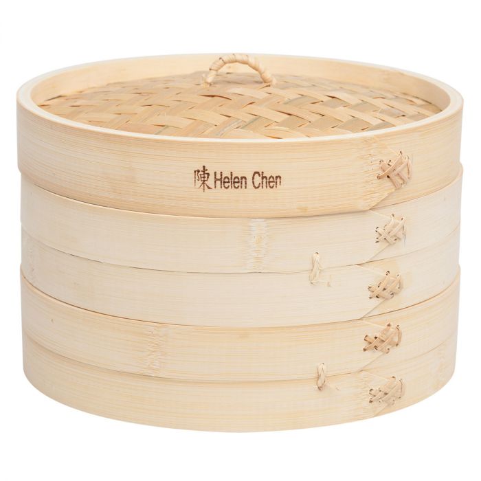 Helen's Asian Kitchen Bamboo Steamer Set: 10"