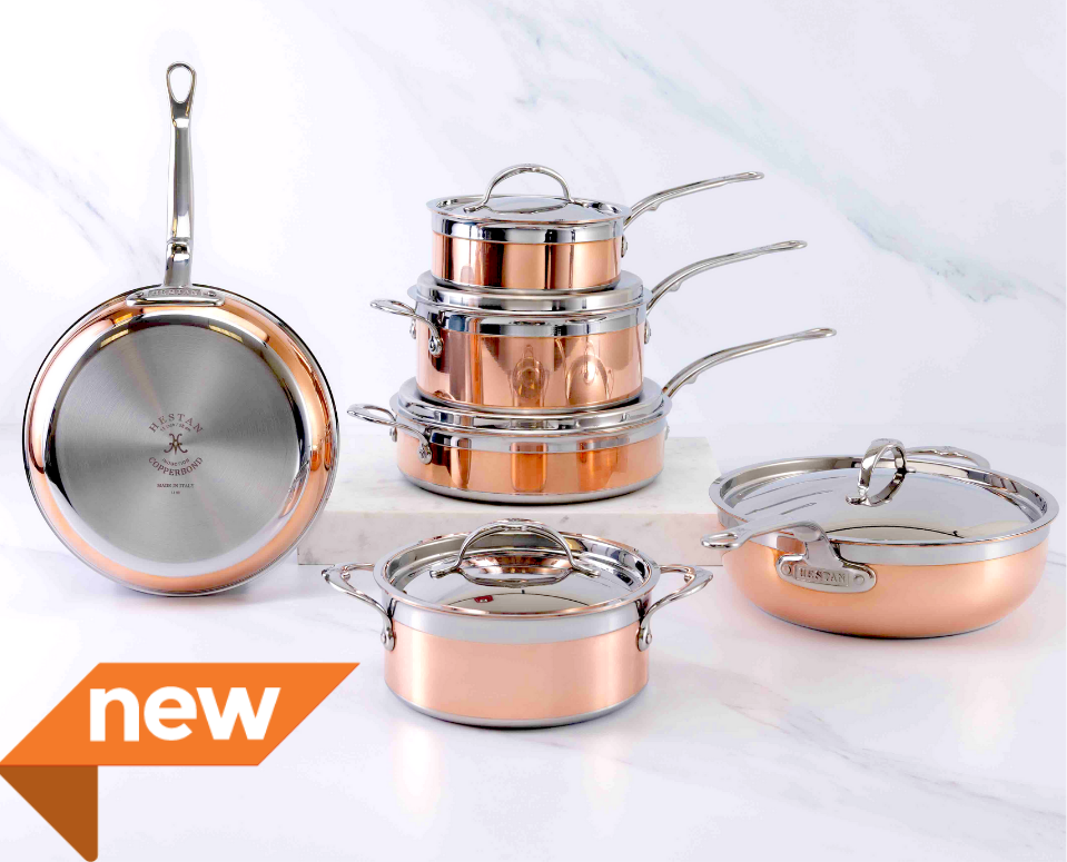 Hestan CopperBond Induction Copper Ultimate Cookware Set, 10-Piece