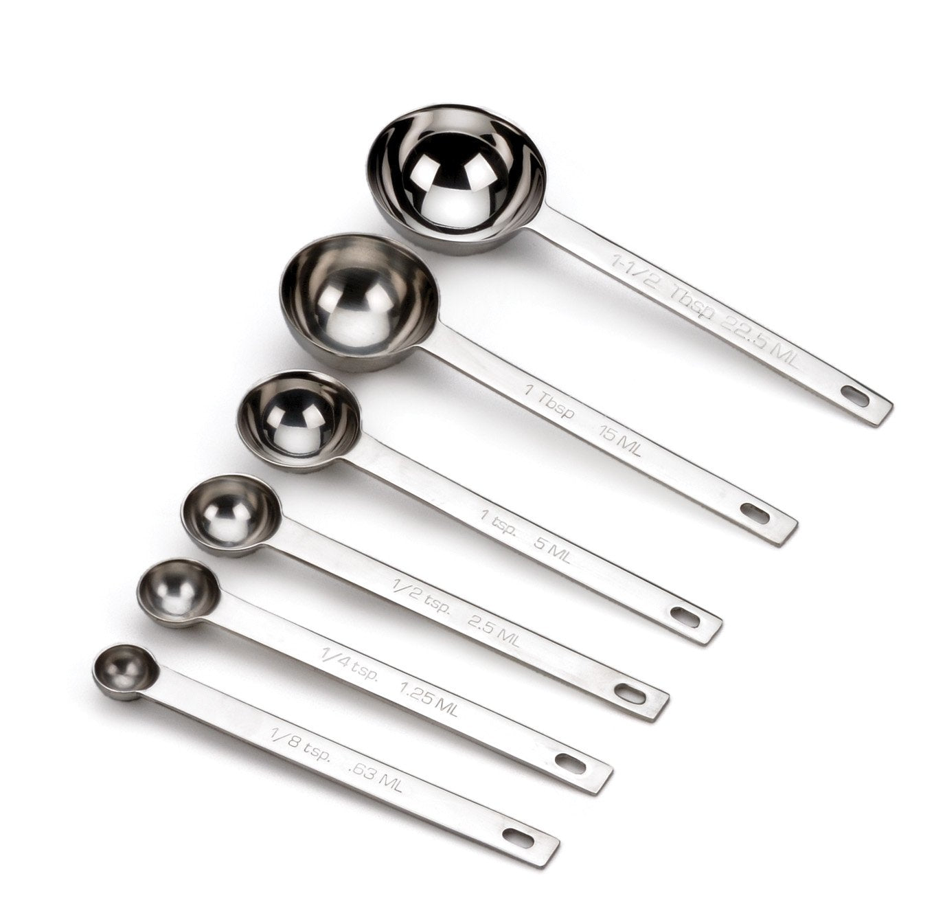 RSVP Measuring Spoons, Set of 6 Stainless