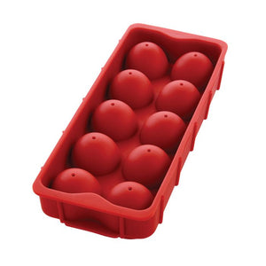 HIC's Red Cannonball Ice Cube tray, completely sealed