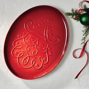 Le Creuset Noel Collection Oval Platter: Santa Claus