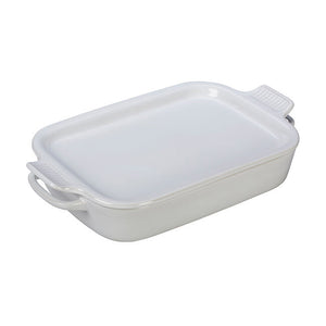 Le Creuset Rectangular Dish with Platter Lid: White