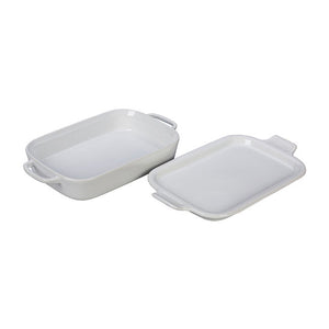 Le Creuset Rectangular Dish with Platter Lid: White