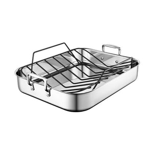 Le Creuset Stainless Steel Roasting Pan with Nonstick Rack: Large