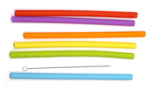 RSVP Straws: Silicone, Large (Set Of 6 W/ Brush) - Zest Billings, LLC
