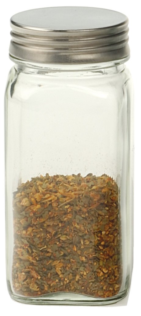 RSVP Glass Square Spice Jar, 4 oz