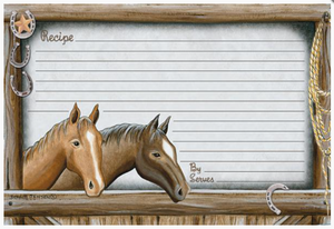 Posies and Such Recipe Cards (4" x 6"): Horses