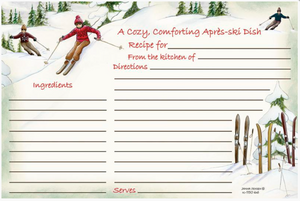 Posies and Such Recipe Cards (4" x 6"): Skiing