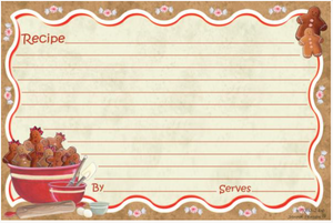 Posies and Such Recipe Cards (4" x 6"): Gingerbread II