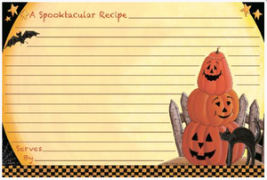 Posies and Such Recipe Cards (4" x 6"): Jack-O-Lanterns