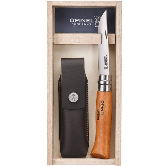 Opinel N°8 Carbon steel + Alpine Sheath Gift Box