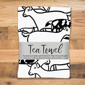Corvidae Tea Towels Goat Herd - Zest Billings, LLC