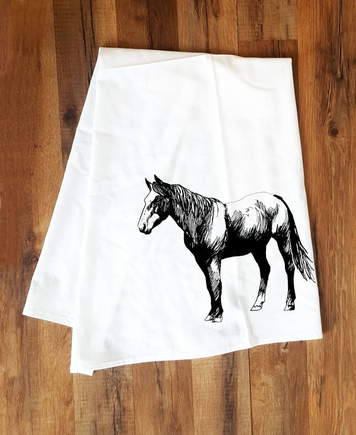 Corvidae Tea Towel: Horse