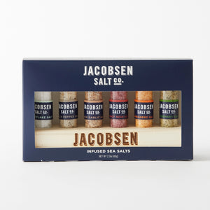 Jacobsen Salt Co. Infused Sea Salts - Set of 6 with Wooden Stand