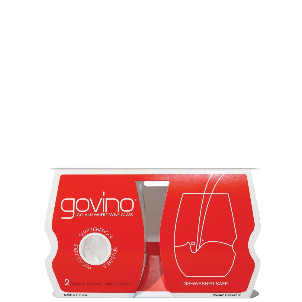 Red Stemless Wine Glasses - 2 Pack