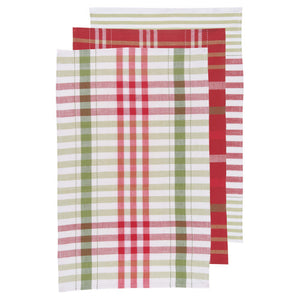 NOW Designs Dishtowels (Set of 3): Holiday Cheer Check