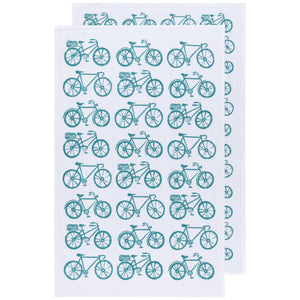 NOW Designs Dishtowels (Set of 2): Bicycles, Peacock